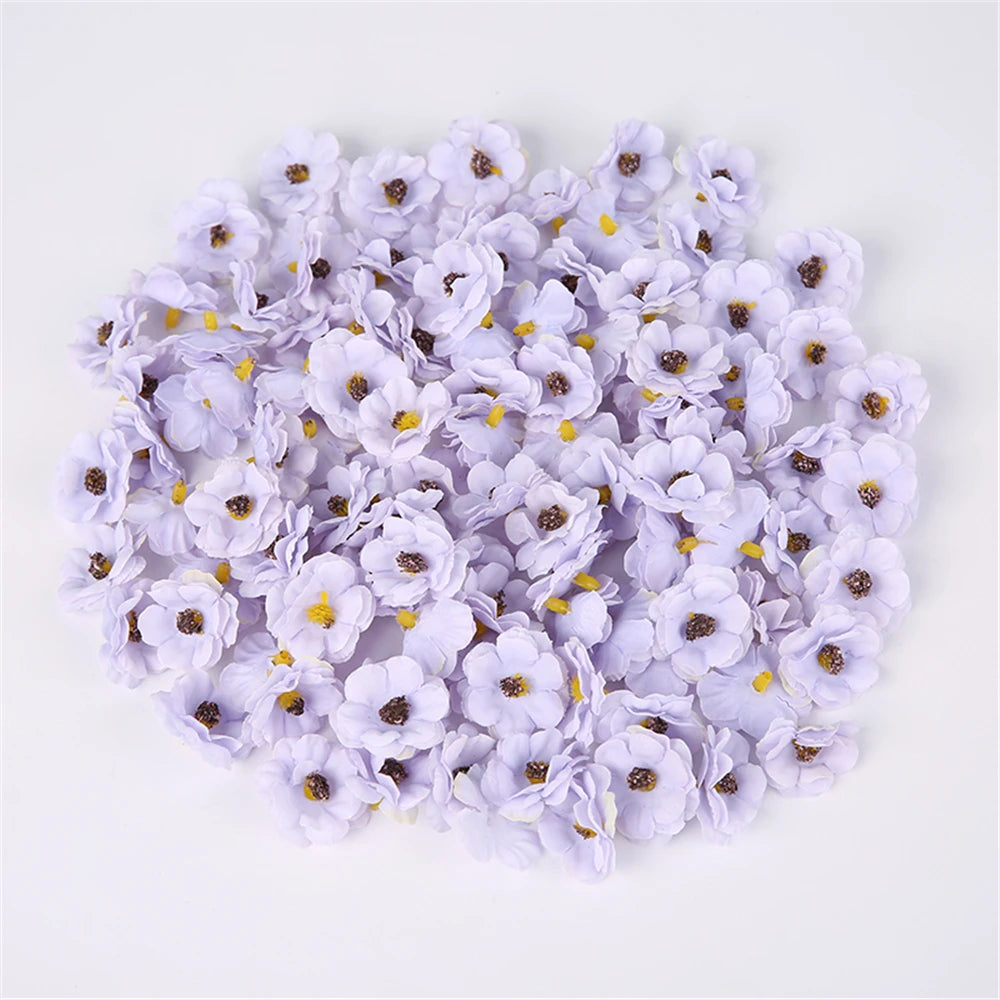 30Pcs 3cm Mini Daisy Decorative Flower Artificial Silk Flowers Party Wedding Decorations Home Wall Decor DIY Sewing Accessories