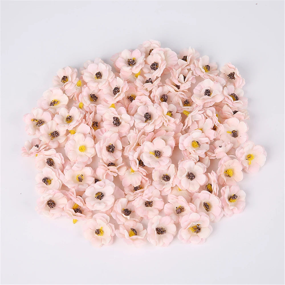 30Pcs 3cm Mini Daisy Decorative Flower Artificial Silk Flowers Party Wedding Decorations Home Wall Decor DIY Sewing Accessories