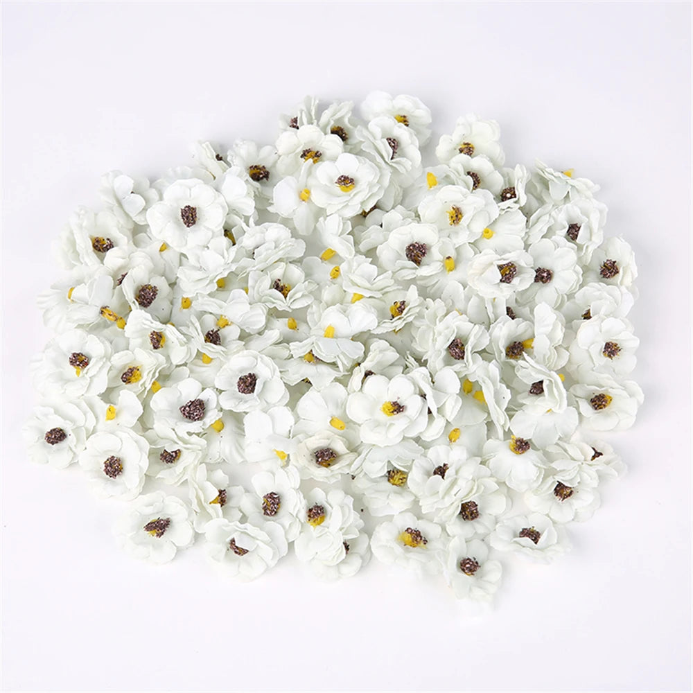 30Pcs 3cm Mini Daisy Decorative Flower Artificial Silk Flowers Party Wedding Decorations Home Wall Decor DIY Sewing Accessories