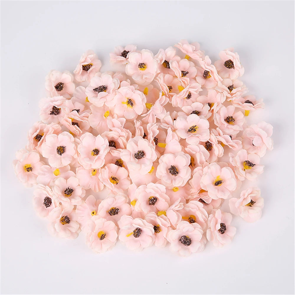 30Pcs 3cm Mini Daisy Decorative Flower Artificial Silk Flowers Party Wedding Decorations Home Wall Decor DIY Sewing Accessories