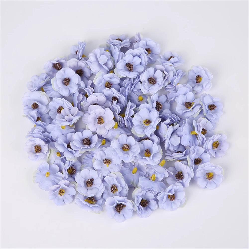 30Pcs 3cm Mini Daisy Decorative Flower Artificial Silk Flowers Party Wedding Decorations Home Wall Decor DIY Sewing Accessories