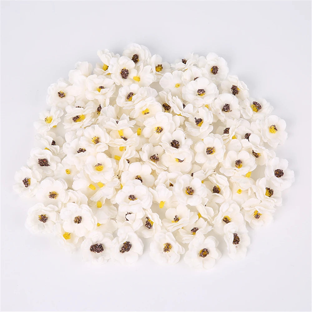30Pcs 3cm Mini Daisy Decorative Flower Artificial Silk Flowers Party Wedding Decorations Home Wall Decor DIY Sewing Accessories