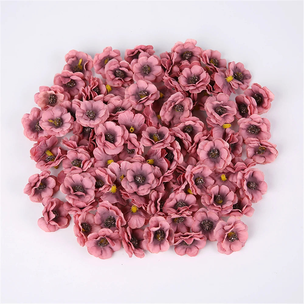 30Pcs 3cm Mini Daisy Decorative Flower Artificial Silk Flowers Party Wedding Decorations Home Wall Decor DIY Sewing Accessories