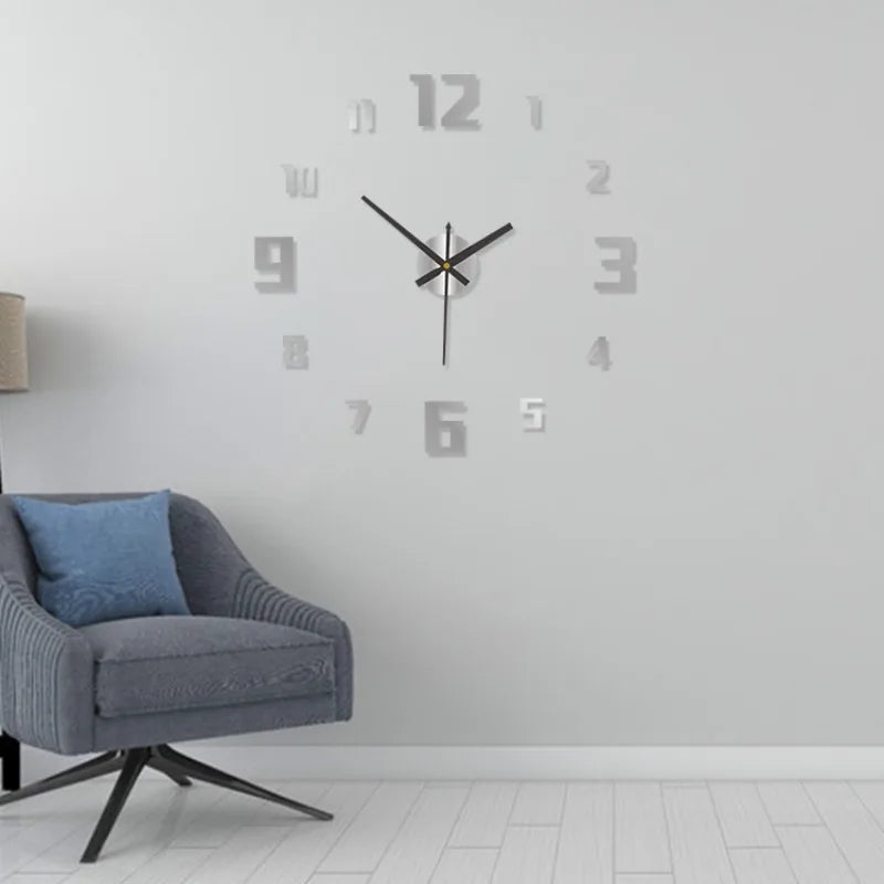 Simple and Creative Night Light Silent DIY Wall Clock, Living Room and Bedroom Silent Clock, Wall Home Decoration Clock 