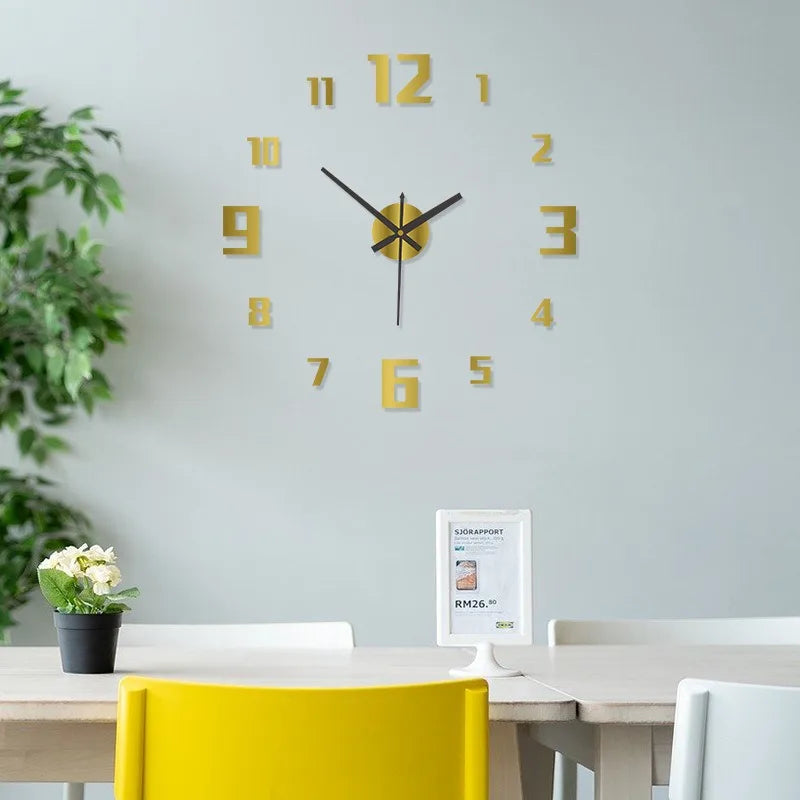 Simple and Creative Night Light Silent DIY Wall Clock, Living Room and Bedroom Silent Clock, Wall Home Decoration Clock 