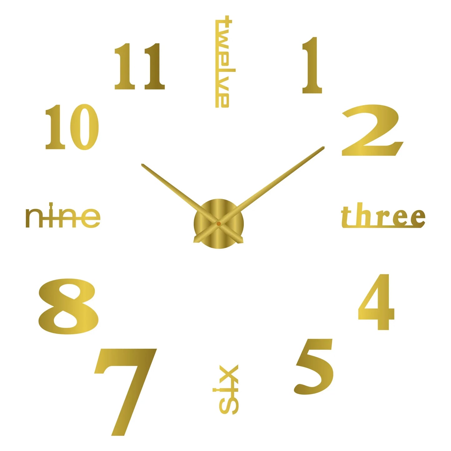 No Punch Creative Diy Clock 3d Wall Decal Decorative Clock Simple Modern Design Digital Diy Clock Diy Mute Wall Clock