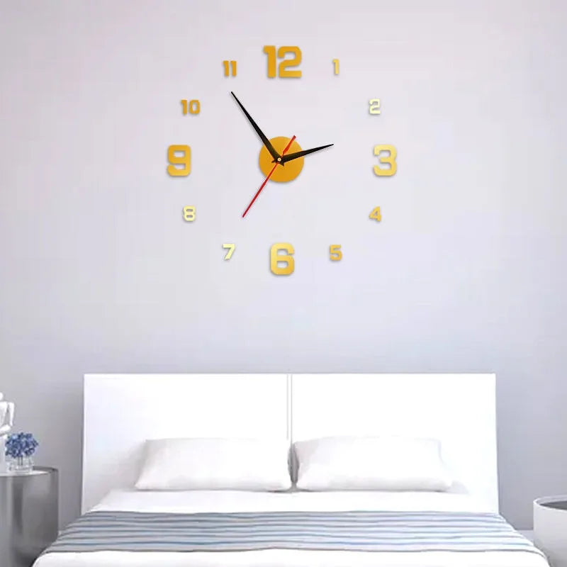 Simple and Creative Night Light Silent DIY Wall Clock, Living Room and Bedroom Silent Clock, Wall Home Decoration Clock 