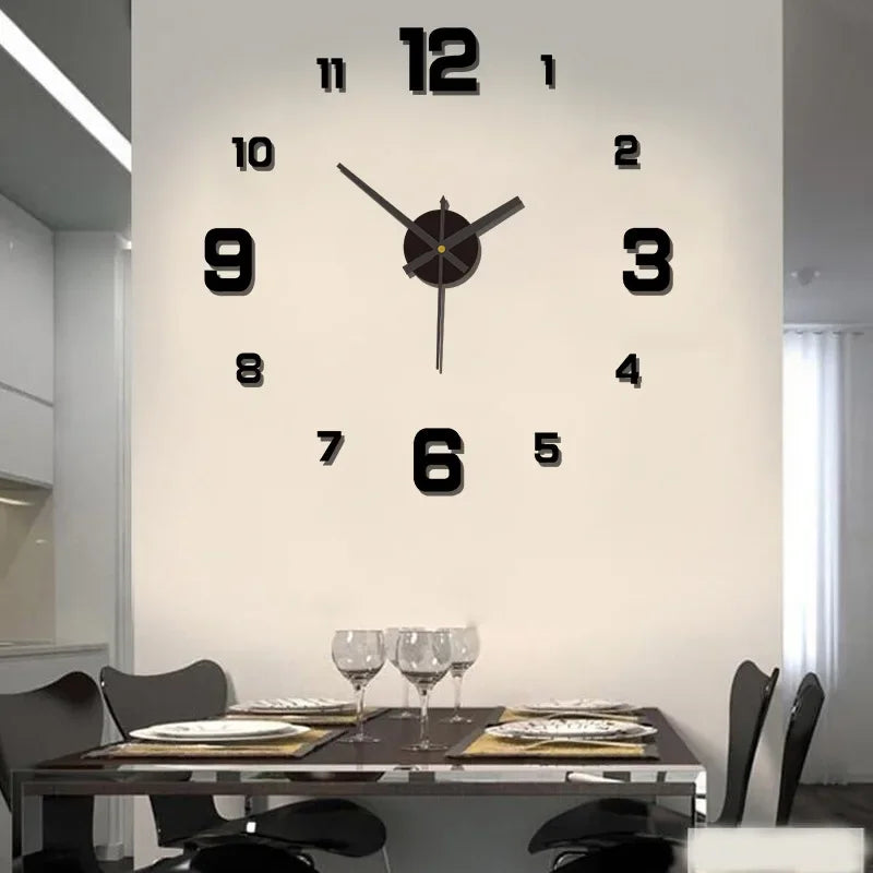 Creative Frameless DIY Wall Clock Wall Mechanism Night light Arrows Decal Home Silent Clock Living Room Office Wall Decoration