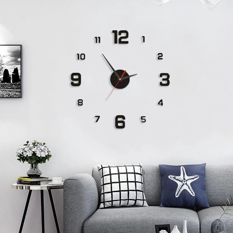 Simple and Creative Night Light Silent DIY Wall Clock, Living Room and Bedroom Silent Clock,  Wall Home Decoration Clock ﻿